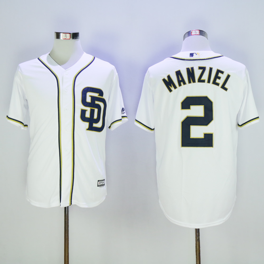 Men San Diego Padres #2 Manziel White MLB Jerseys1